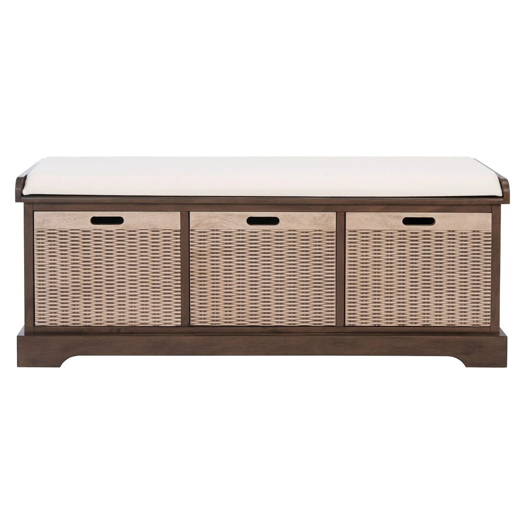 Panca contenitore SAFAVIEH Fiorello a 3 cassetti con cuscino - 47.3 W x 15 L x 19 H - 47Wx15Dx19H