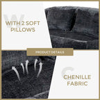 GDFStudio - Laurel chenille tweezitsbank met traagschuim en extra comfort