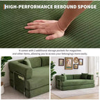 5-in-1-Schlafsofa, 78.8 modulares Cordsofa mit stabilem Gestell, multifunktionales Futon für kleine Räume, Wohnzimmer und Gästezimmer