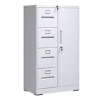 Metal Storage Vertical Filing Cabinet with Lock, Steel File Locker with 4 Drawers