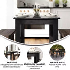 Flash Furniture rechthoekige boerderij-eettafel van massief grenenhout, 46 x 30