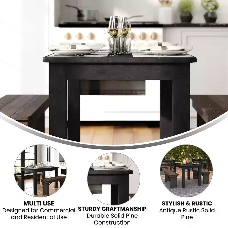 Flash Furniture rechthoekige boerderij-eettafel van massief grenenhout, 46 x 30
