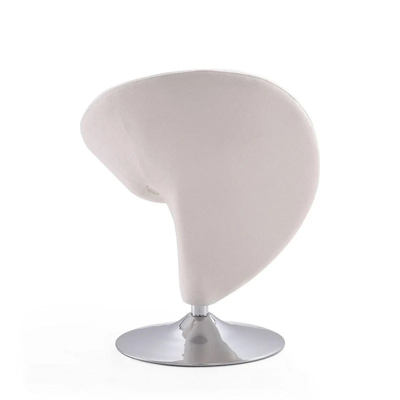 Manhattan Comfort Curl Akzent-Drehsessel aus Wollmischgewebe mit Chromgestell (2er-Set)