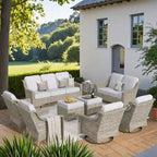 XIZZI 9-delige loungeset voor buiten met draaibare stoel