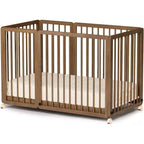 JOYMOR 8-in-1-converteerbaar babybed, inclusief 2 matrassen, om te bouwen tot wieg, halfhoog bed, babybed voor een groot bed, ligbed, peuterbed en box