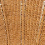 Blossom Akzentstuhl in Blumenform aus honigfarbenem Rattan im Boho-Stil