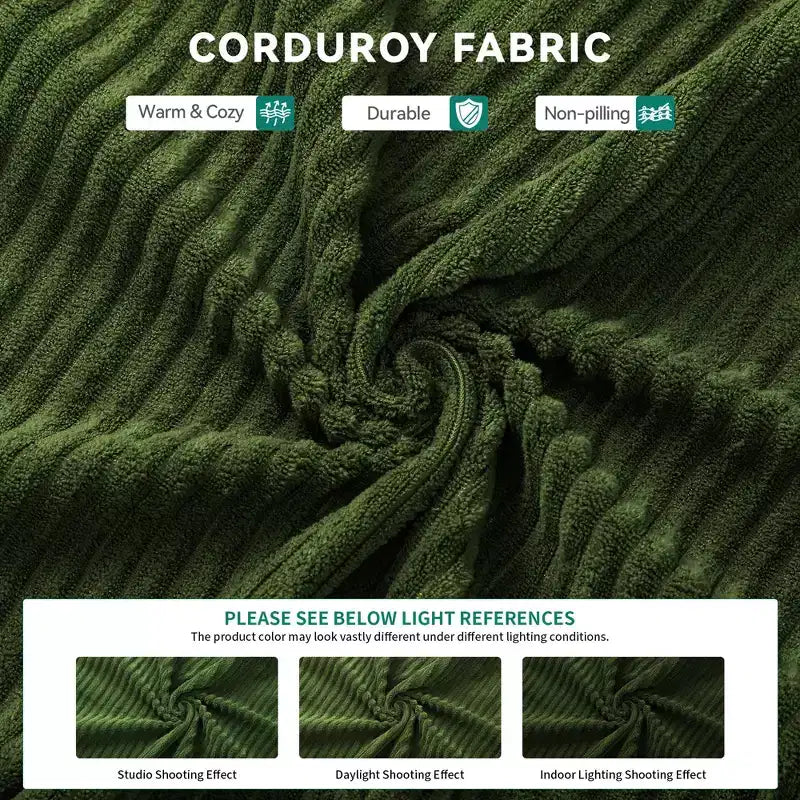 Veranderbare modulaire wolkenbank, comfortabele corduroy hoekbank met diepe zitting en hoge kussens, eenvoudig te monteren