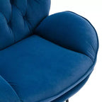Okak Velvet Accent Chair with Ottoman,Modern Mid-Century Style Armless Living Room Chair,Soft Comfy Sitting Chair for TV Watching,Gaming