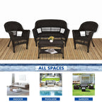 4-teiliges Gesprächsset aus Rattan für die Terrasse