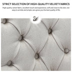 Upholstered Tufted Velvet Dining Chair with Solid Wood Legs Set of 6