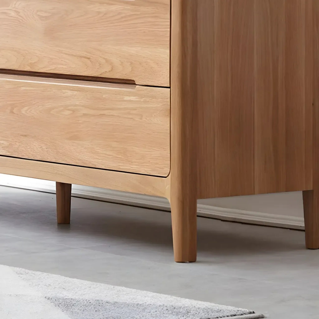 Commode double traditionnelle en chêne naturel pour chambre à coucher