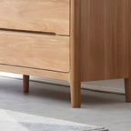 Commode double traditionnelle en chêne naturel pour chambre à coucher