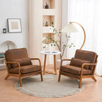 Gestoffeerde accentstoel in midcenturymoderne stijl