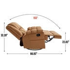 Groene extra grote handmatige relaxfauteuil met draaifunctie, schommelfunctie en stoffen bekleding