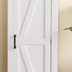 Mobile contenitore HOMCOM in stile rustico con ripiano regolabile, mobile decorativo con un'anta a granaio per il soggiorno, dispensa da pavimento, bianco