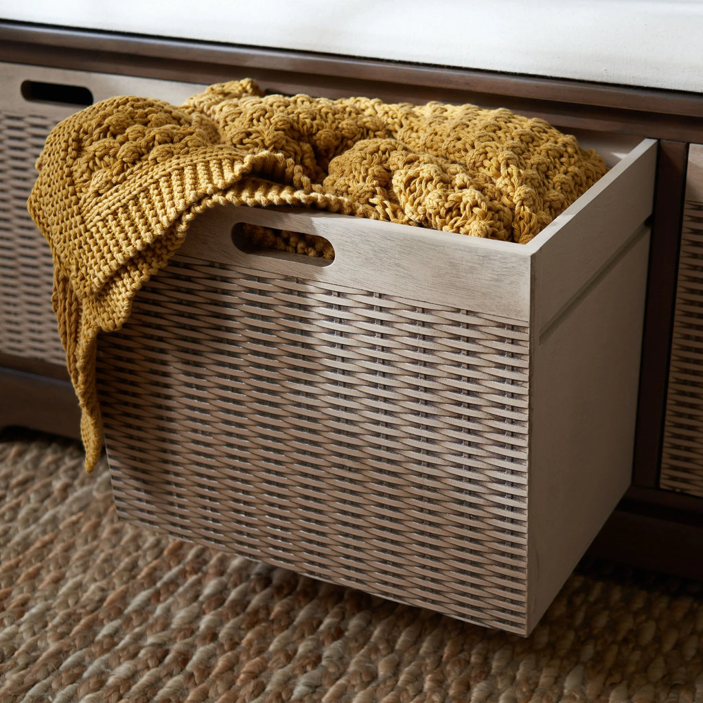Panca contenitore SAFAVIEH Fiorello a 3 cassetti con cuscino - 47.3 W x 15 L x 19 H - 47Wx15Dx19H