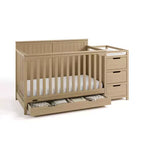 Lit de bébé convertible 5 en 1 avec table à langer et tiroir
