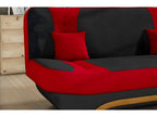 3-Sitzer-Schlafsofa mit Stauraum - zweifarbig Anthrazit / Rot - aus hochwertigem Stoff EWIN