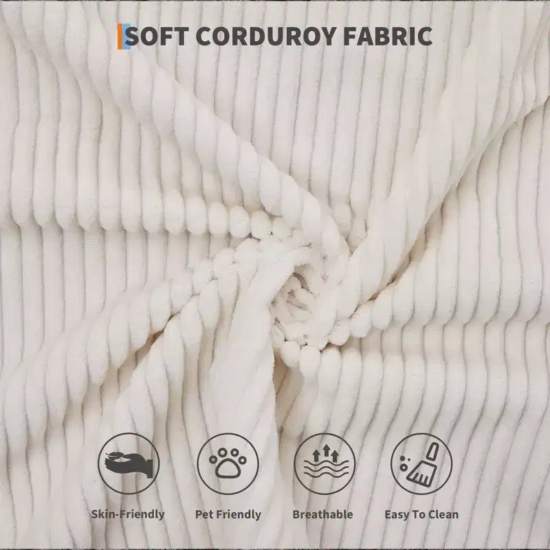 Canapé-lit convertible 4-en-1, matelas de sol pliant en velours côtelé sans cadre de 79 avec coussin, causeuse sans montage pour petit appartement