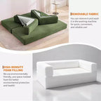 5-in-1-Schlafsofa, 78.8 modulares Cordsofa mit stabilem Gestell, multifunktionales Futon für kleine Räume, Wohnzimmer und Gästezimmer