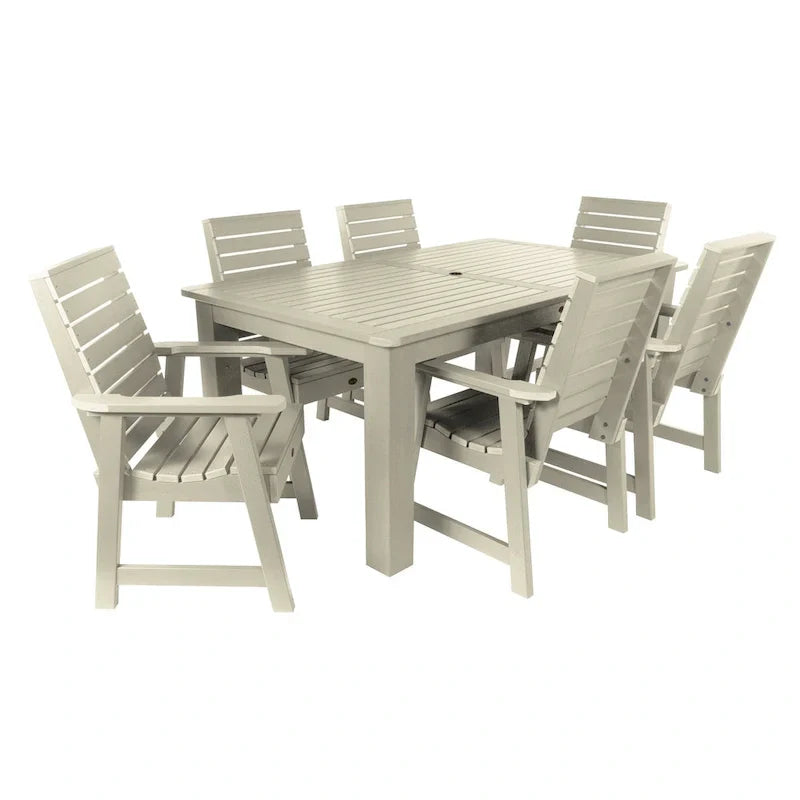 Conjunto de refeição para exterior HIGHWOOD PROFESSIONAL de 7 peças, 42x72