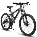 Okak 27.5IN Mountainbike mit vorderen und hinteren Doppelfederungen, Dirtbike mit 21 Gängen und mechanischen Scheibenbremsen, Erwachsenenfahrrad für Männer und Frauen