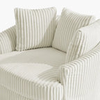 2er-Set übergroßer Cord-Sessel mit Drehfunktion, 43 W, und Kissen