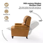 Set of 2 Elisabete Modern Wingback Genuine Leather Recliner with Vintage Nail Head Trim for Living Room and Bedroom| ART OF LIVING DESIGNS