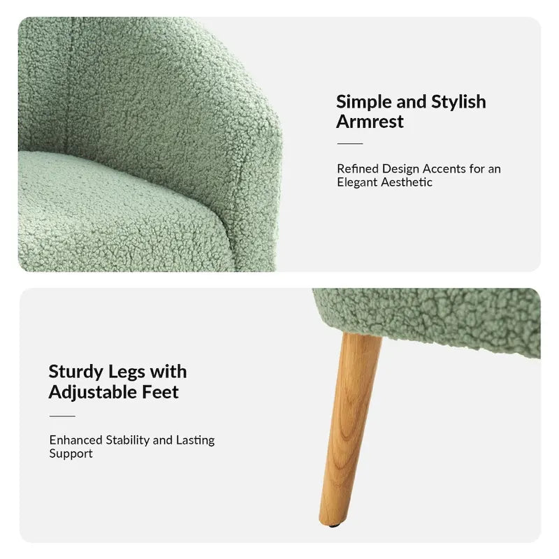 Sheila moderner Bouclé-Sessel, 30 W, mit Massivholzbeinen, 2er-Set von HULALA HOME