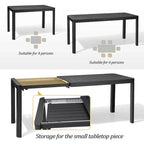Aluminium tuinset voor buiten, 5/7-delig, met stapelbare stoelen en uitschuifbare tafel