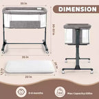Culla per neonati con ruote ?? beige / grigio / rosa, culla co-sleeping, per 1 neonato