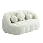 Witte loungestoel van chenille met hoge dichtheid schuim, 63.78