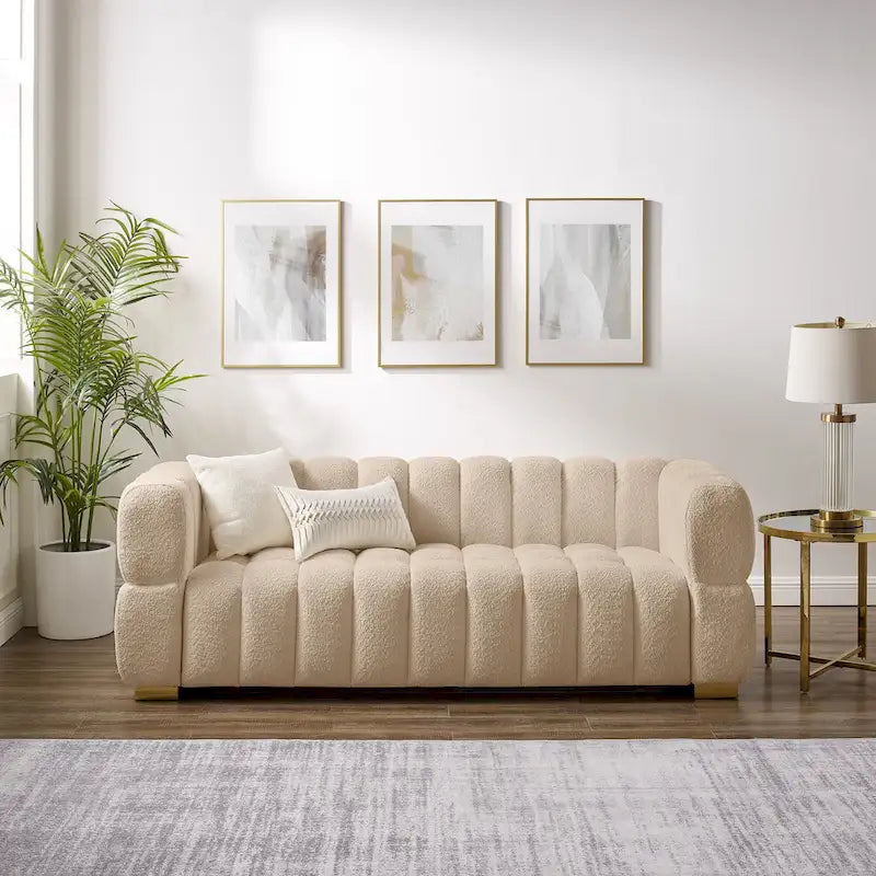 85 modernes Sofa aus Waffelstoff, bequemes Relaxsofa
