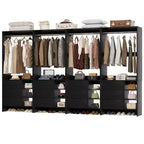 Besiost Set aus 4 Schrankorganisatoren mit Holzschubladen und Kleiderstangen