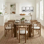 Ensemble de table à manger ovale 7 pièces pour 6 personnes, grande table familiale de cuisine de 71' avec 6 chaises rembourrées, noyer - Christopher Knight Home