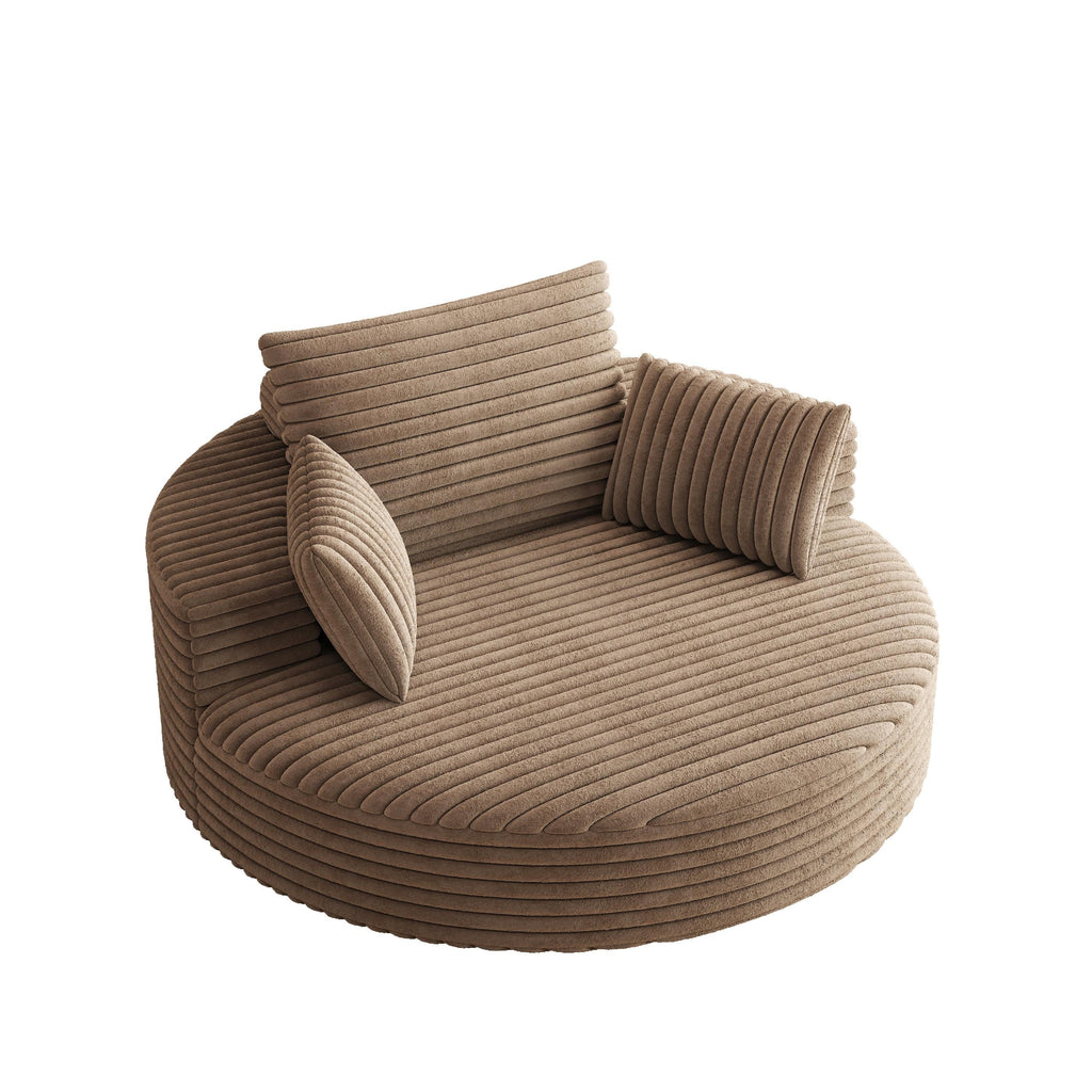Draaifauteuil voor één persoon van corduroy, chenille en schuim