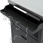 Outdoor-Kücheninsel mit Edelstahl-Tischplatte, Grillwagen aus Metall mit Stauraumschrank - N/A