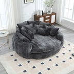 Comfortabele tweezits slaapbank met afgeronde rugleuning, extra grote slaapbank met armleuningen
