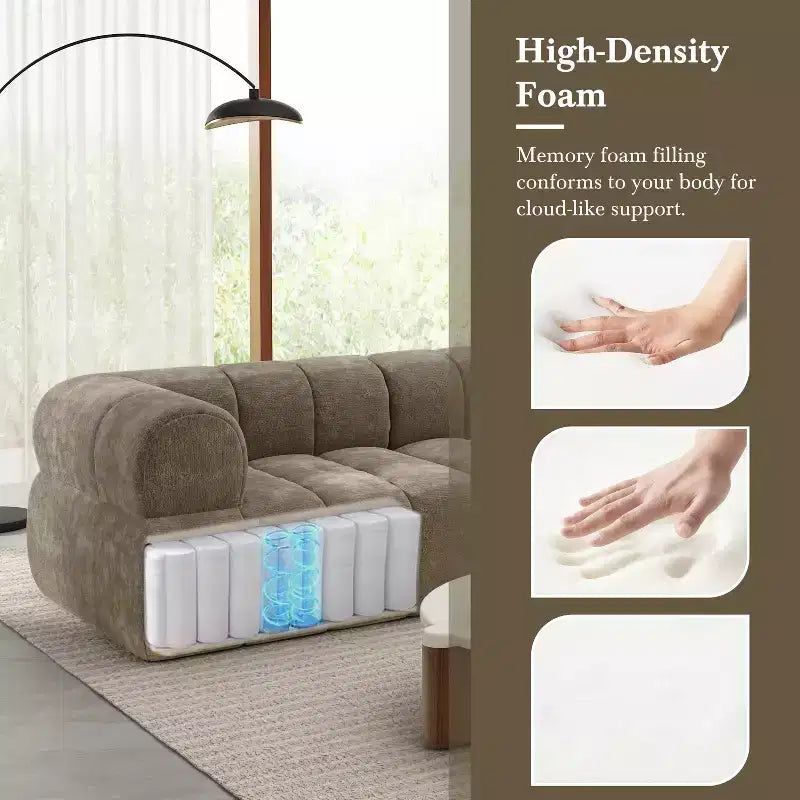Christopher Knight Home Keri 122 moderne L-vormige hoekbank van schuim met hoge dichtheid en lage rugleuning