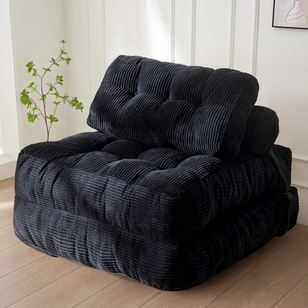 Sofá-cama dobrável de bombazina de 8 lugares, individual