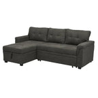 Convertible Reversible Sectional Sofa with Pull-Out Sleeper Bed, Hidden Storage Chaise, and Durable Legs
