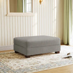 Grand pouf décoratif moderne en velours côtelé