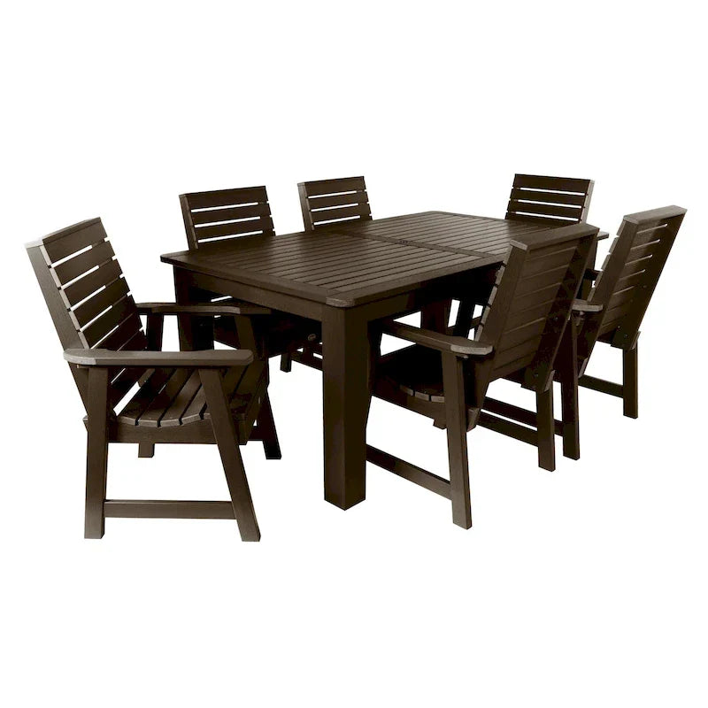Conjunto de refeição para exterior HIGHWOOD PROFESSIONAL de 7 peças, 42x72