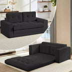 Rozkładana sofa-futon Mjkone 2 w 1 o szerokości 71', tapicerowana tkaniną sztruksową, z pikowanymi guzikami, dwuosobowa sofa z funkcją spania, oszczędzająca miejsce