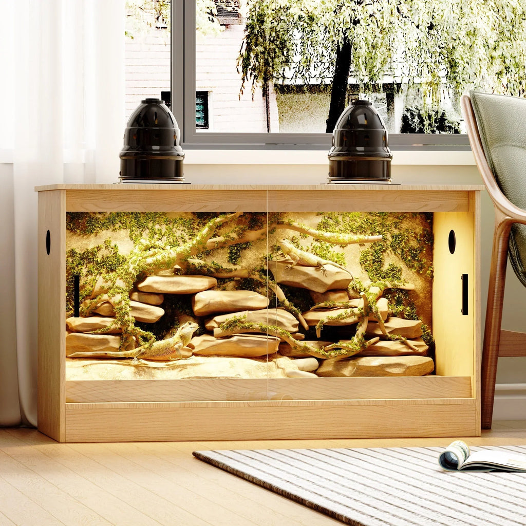 Reptiliengehege - Geräumiges Terrarium für Eidechsen, Schlangen und mehr - 47.2