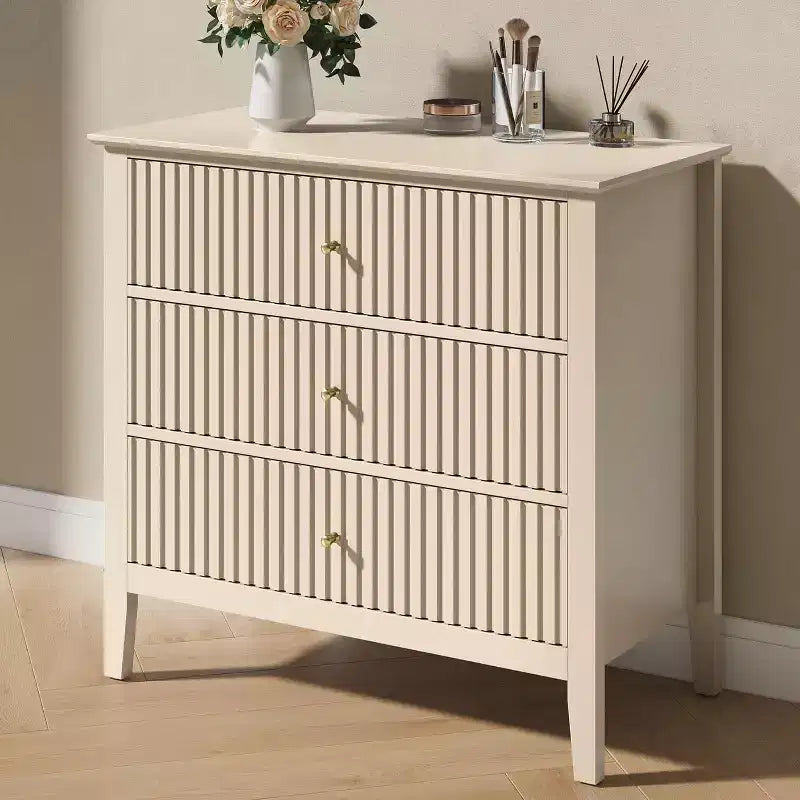 Heynemo Kommode mit 3 Schubladen, lackierter, 30 Zoll hoher Nachttisch aus Holz mit Stauraum, breite moderne Kommode mit kugelgelagerten Schienen