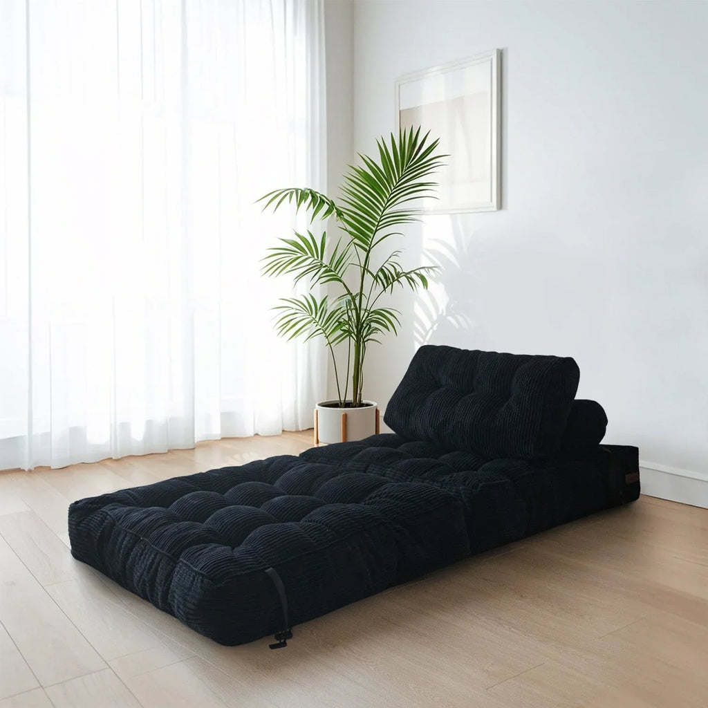 Sofá-cama dobrável de bombazina de 8 lugares, individual