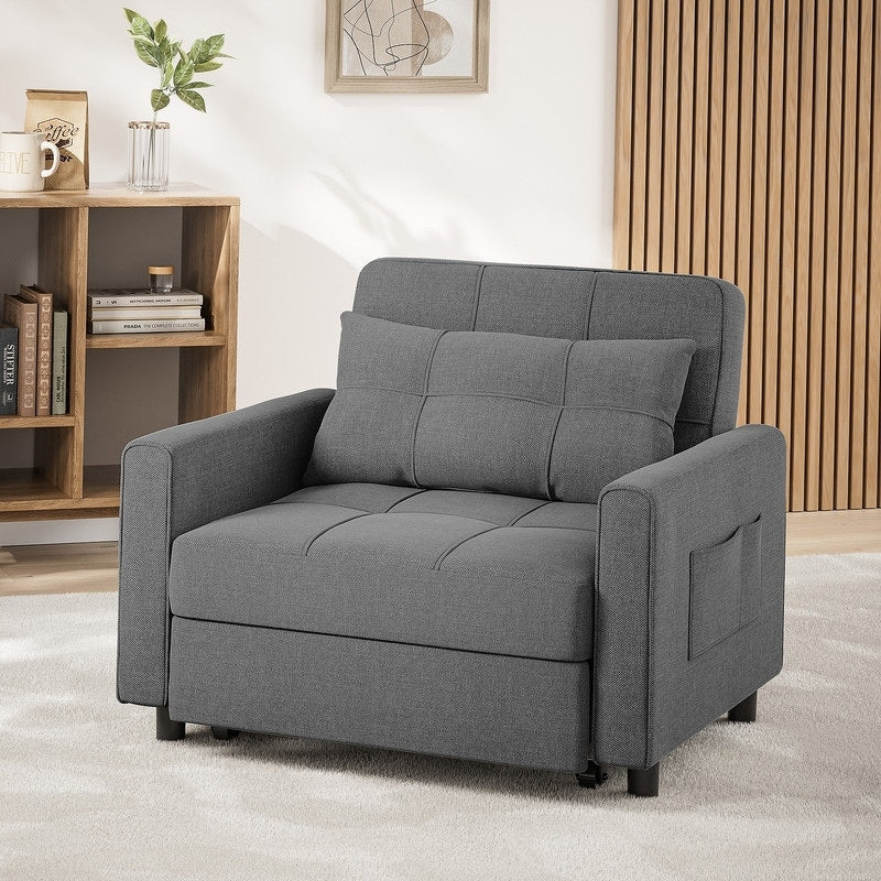 Sofá-cama ajustável 3 em 1, sofá-cadeirão extensível, cama dobrável convertível para sala de estar