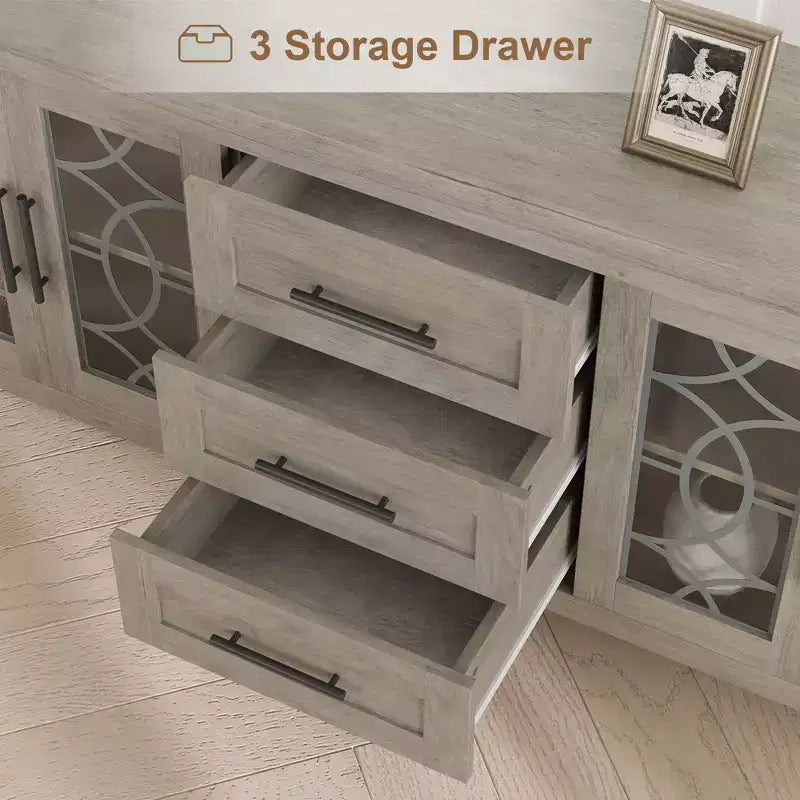 TV-Ständer mit Schubladen, TV-Entertainment-Center, TV-Konsolentisch für Wohnzimmer und Schlafzimmer, Aufbewahrungsschrank