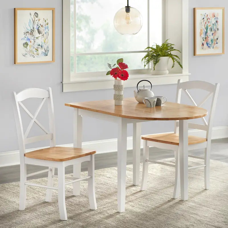 Simple Living Country Cottage eethoek, 3-delig, met neerklapbare bladen